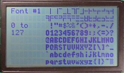 LCD Font 1, 0 to 127