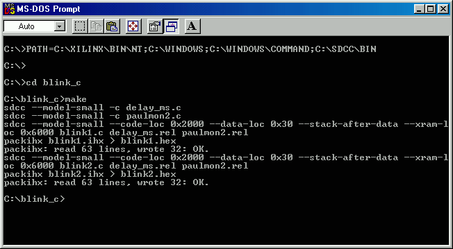 compile c program in dos number
