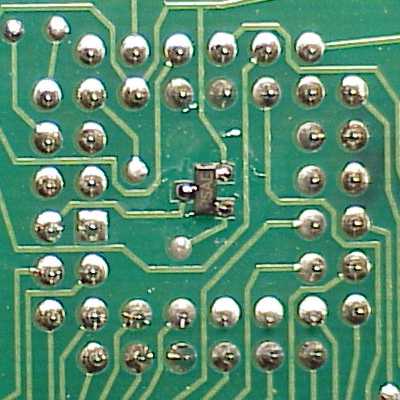 close up photo showing MAX810 soldered