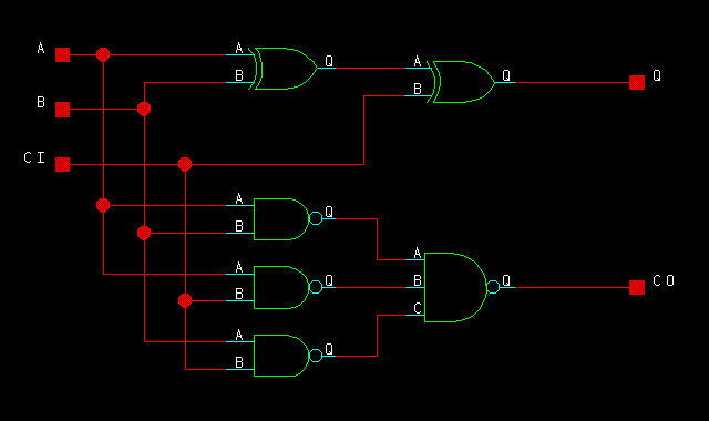 OSU8 Microprocessor circuit diagram 2 bit full adder 